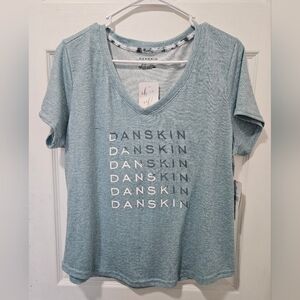 Nwt Danskin Women's Light Blue Super Soft Graphic Tee